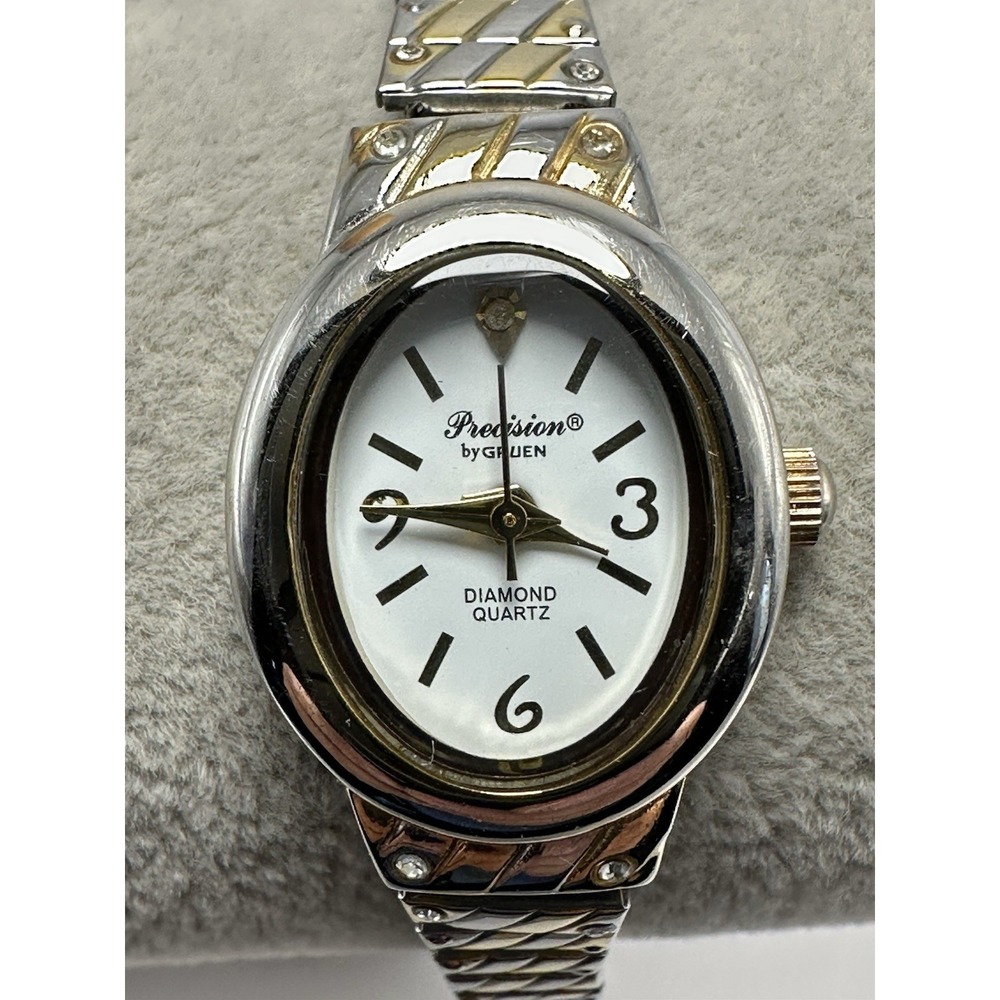 Precision by GRUEN Diamond GP438L New Battery 18MM 6"‎ Stretch Band L44